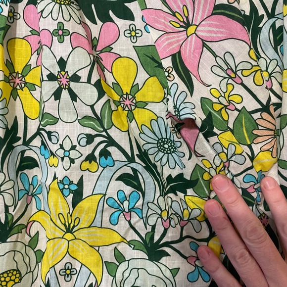 Boden Cotton Floral Peasant Blouse Tassel Long Sleeve Colorful Top Womens Sz 6 - Picture 3 of 9